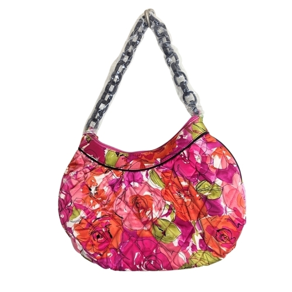NWOT Rose Eleanor Shoulder Silk Bag Resin Chain Strap Pink - Picture 1 of 9